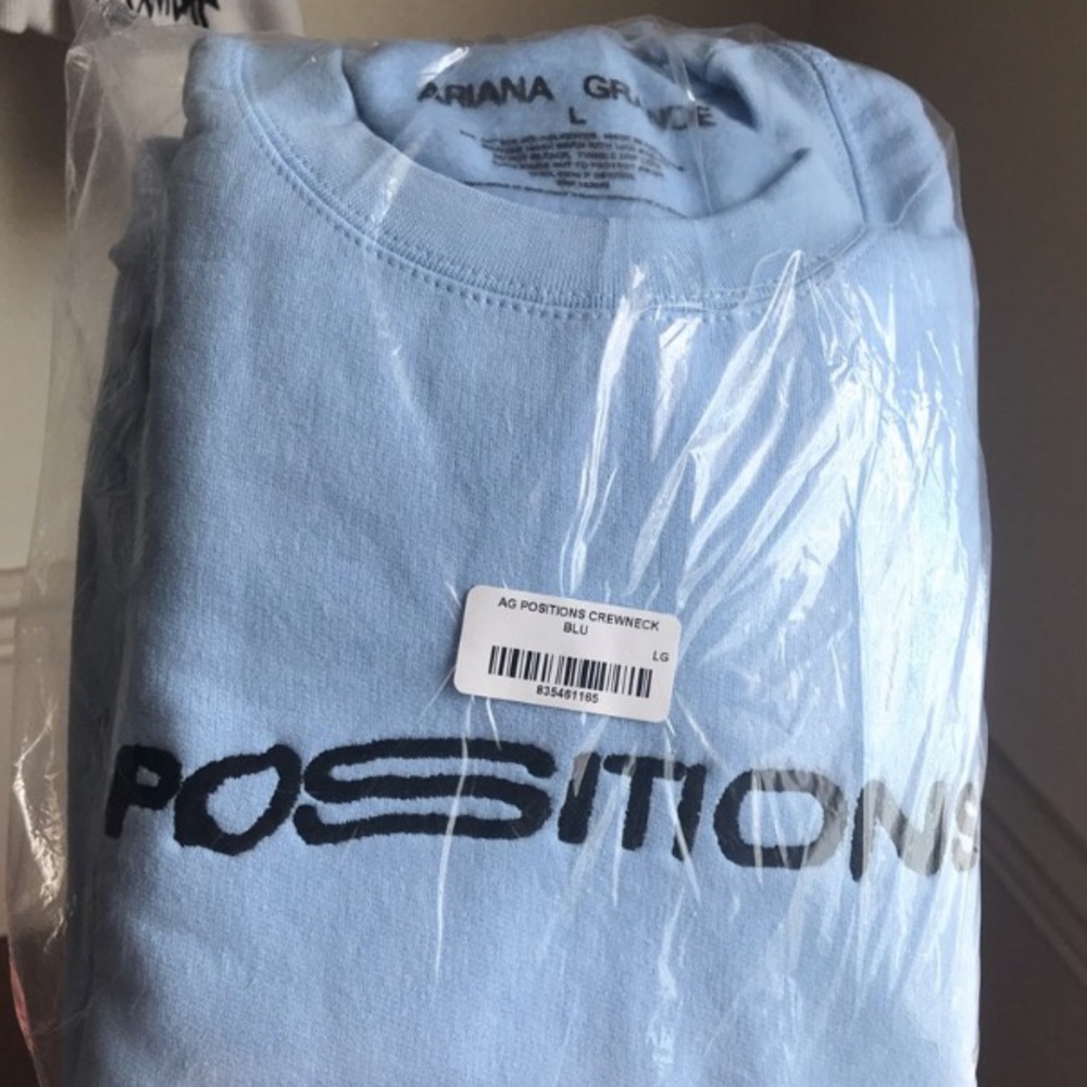 Blue Ariana Grande Positions sweatshirt